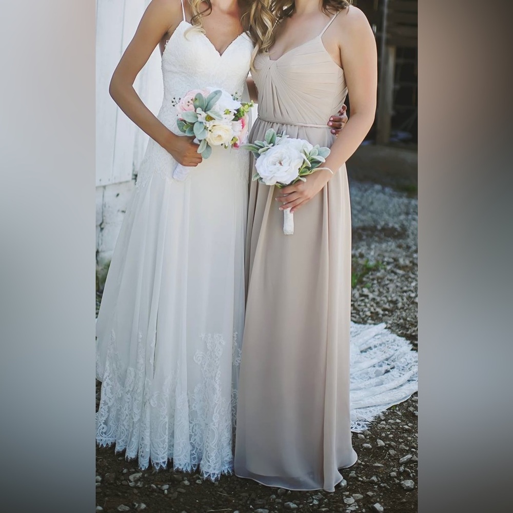 BRIDESMAID DRESS + CHAMPAGNE  + SORELLA VITA + Sz 12